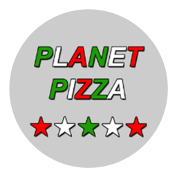 Planet Pizza logo.